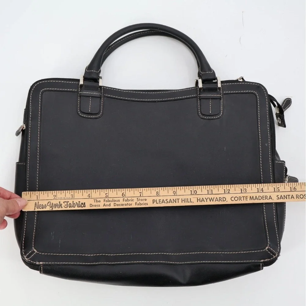 Franklin Covey Leather‎ Briefcase Laptop Bag Organizer Black Office Professional
